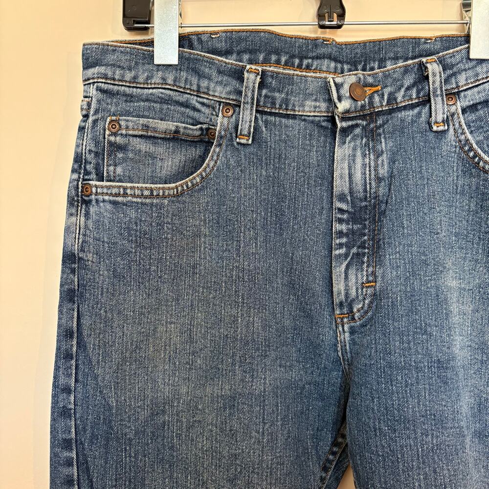 Wrangler Authentic Jeans Mens 34x30 Hemmed to 25 Inseam Medium Wash Blue Denim - Picture 2 of 7